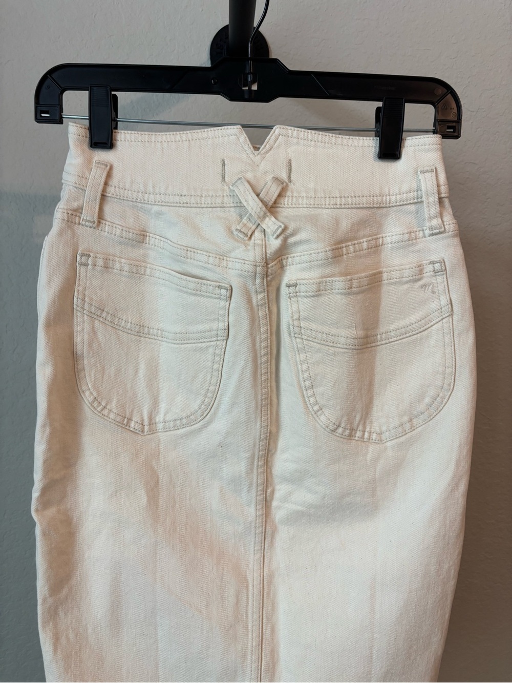 Madewell Western Edition Vintage Canvas Ecru Denim Midi Skirt Size 23 - Picture 7 of 11